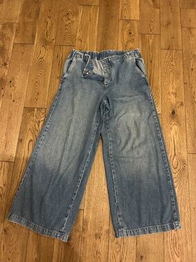 Pilcro Relaxed Wide-Leg Jeans in Light Blue Denim